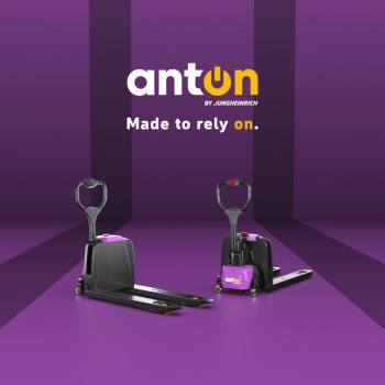 Transpaleta eléctrica de operador a pie – con rueda de apoyo | PTL 1.5 | 685 x 1150 mm | AntOn by Jungheinrich